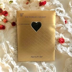 NIB Victoria’s Secret SILKY SHEER CONTROL TOP Pantyhose Jet Black Tights Hosiery